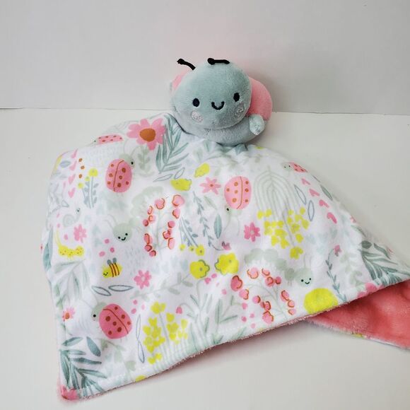 Carter's Just One‎ You Ladybug Security Blanket Plush Stuffed Animal Toy Floral - Picture 1 of 4
